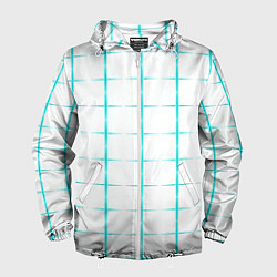 Ветровка с капюшоном мужская Color white light blue crosses, цвет: 3D-белый