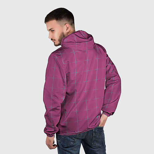 Мужская ветровка Color pink stripes / 3D-Белый – фото 4