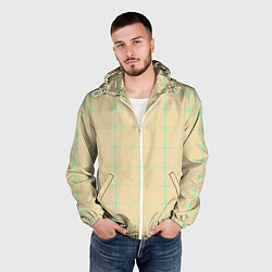 Ветровка с капюшоном мужская Color beige green crosses, цвет: 3D-белый — фото 2