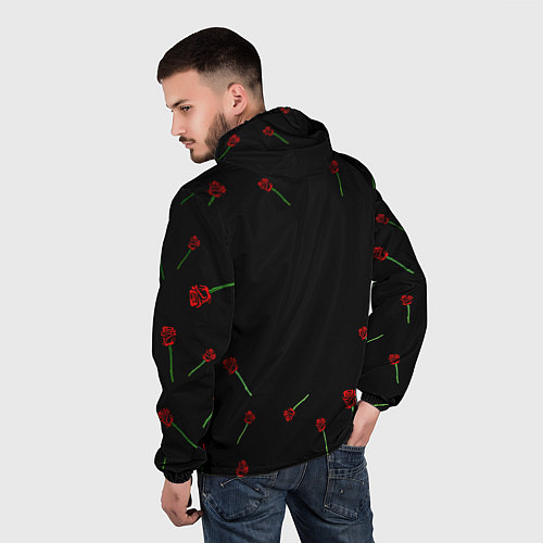 Мужская ветровка Doom rose pattern / 3D-Белый – фото 4