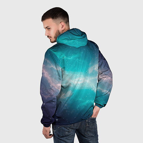 Мужская ветровка Галактическое сияние небес / 3D-Белый – фото 4
