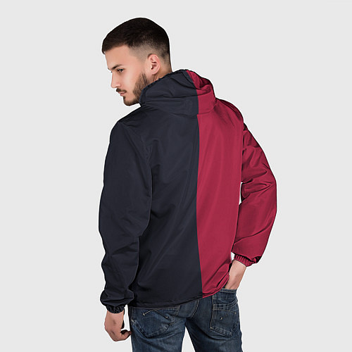 Мужская ветровка Солнце красно-синее / 3D-Белый – фото 4