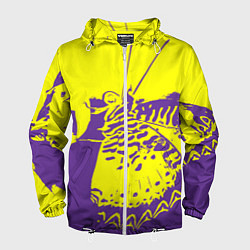 Ветровка с капюшоном мужская Бабочка-абстракция, цвет: 3D-белый