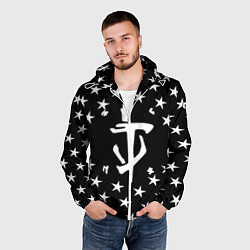 Ветровка с капюшоном мужская Doom star, цвет: 3D-белый — фото 2
