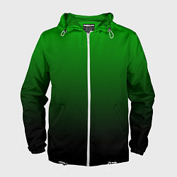 Ветровка с капюшоном мужская Green gradient, цвет: 3D-белый