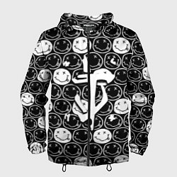 Ветровка с капюшоном мужская Doom x nirvana pattern, цвет: 3D-черный