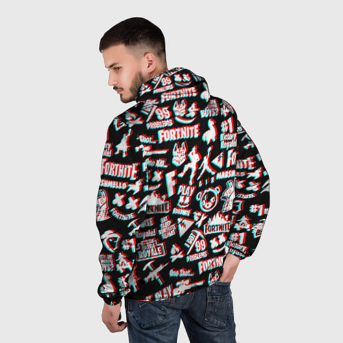 Мужская ветровка Doom x fortnite glitch / 3D-Белый – фото 4