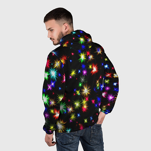 Мужская ветровка Doom новогодние искры / 3D-Белый – фото 4