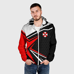 Ветровка с капюшоном мужская Umbrella - red uniform, цвет: 3D-белый — фото 2