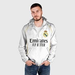 Ветровка с капюшоном мужская Реал Мадрид домашняя форма 2025 2026, цвет: 3D-белый — фото 2