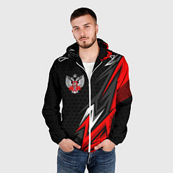 Ветровка с капюшоном мужская Федерация бокса - Россия, цвет: 3D-белый — фото 2