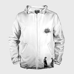 Ветровка с капюшоном мужская Токийский гуль - Арима и Канеки - монохромная иллю, цвет: 3D-белый