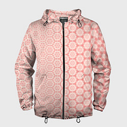 Ветровка с капюшоном мужская Розовый узорчатый градиент, цвет: 3D-черный