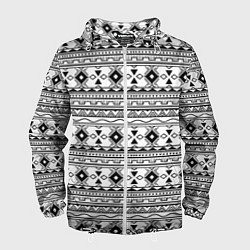 Ветровка с капюшоном мужская Геометрический узор, цвет: 3D-белый