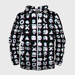 Ветровка с капюшоном мужская Любовь смерть и роботы глитч, цвет: 3D-белый