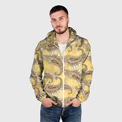 Ветровка с капюшоном мужская Царская парча, цвет: 3D-белый — фото 2