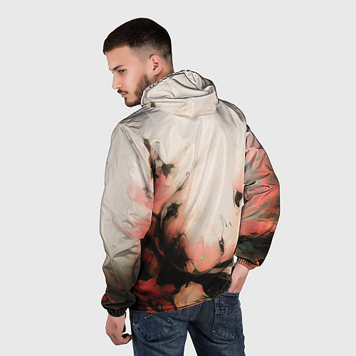 Мужская ветровка Розовый взрыв абстракция / 3D-Черный – фото 4