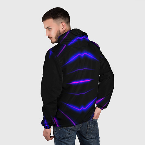 Мужская ветровка Color black neon / 3D-Белый – фото 4