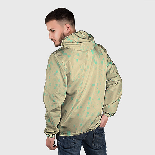 Мужская ветровка Color beige turquoise / 3D-Белый – фото 4