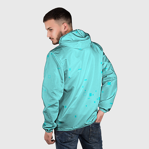 Мужская ветровка Color light blue shapes / 3D-Белый – фото 4