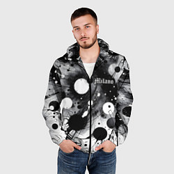 Ветровка с капюшоном мужская Abstract fantasy pattern - Milano, цвет: 3D-черный — фото 2