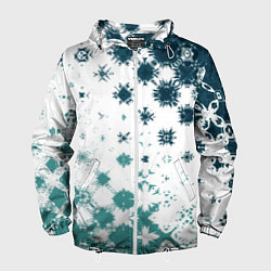 Ветровка с капюшоном мужская Узорчатые пятна по диагонали, цвет: 3D-белый