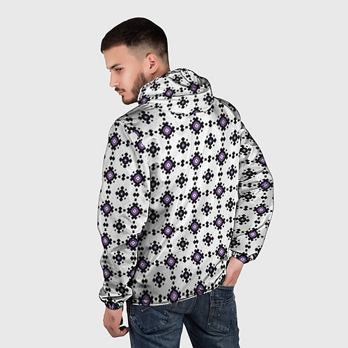Мужская ветровка Абстрактный геометрический орнамент / 3D-Белый – фото 4