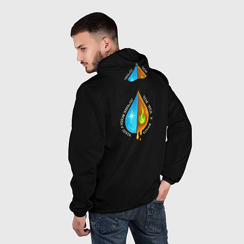 Мужская ветровка Лучше вода у друга полноцветный узор / 3D-Белый – фото 4