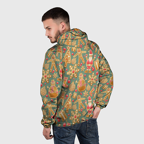 Мужская ветровка Имбирные пряники / 3D-Белый – фото 4