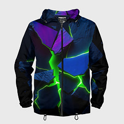 Ветровка с капюшоном мужская Neon tile, цвет: 3D-черный