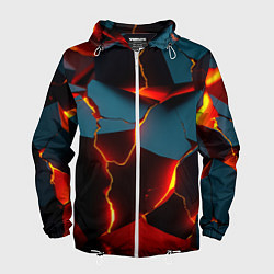 Ветровка с капюшоном мужская Orange glow, цвет: 3D-белый