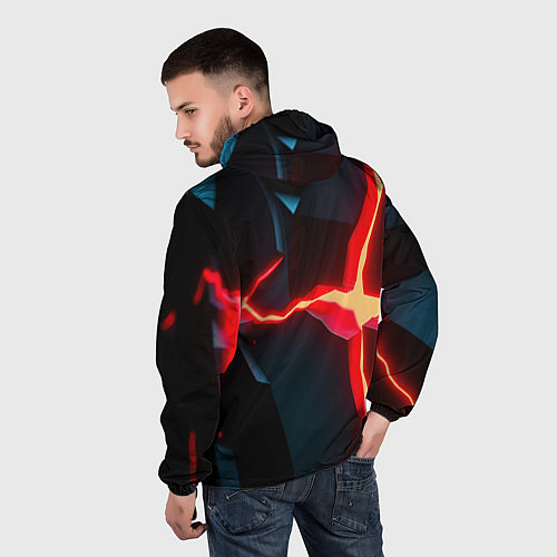 Мужская ветровка Neon orange / 3D-Белый – фото 4