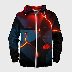 Ветровка с капюшоном мужская Orange rift, цвет: 3D-белый