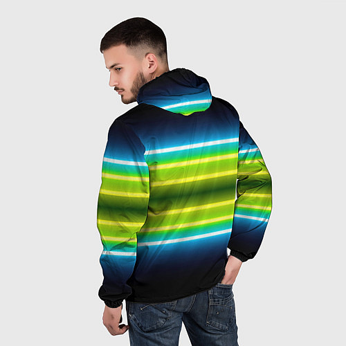 Мужская ветровка Neon multicolored lines / 3D-Белый – фото 4