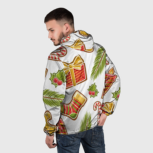 Мужская ветровка Рождественский вайб / 3D-Белый – фото 4