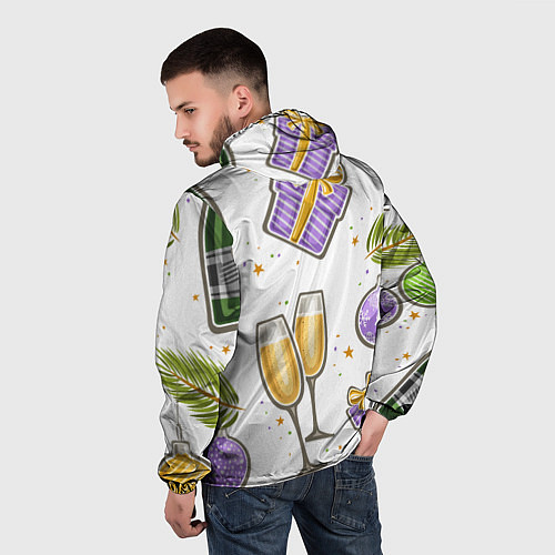Мужская ветровка Новогодний вайб / 3D-Белый – фото 4