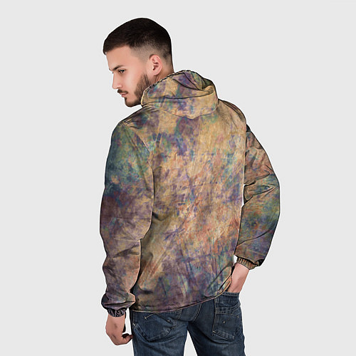 Мужская ветровка Абстракция - pink marble with blue flecks / 3D-Белый – фото 4