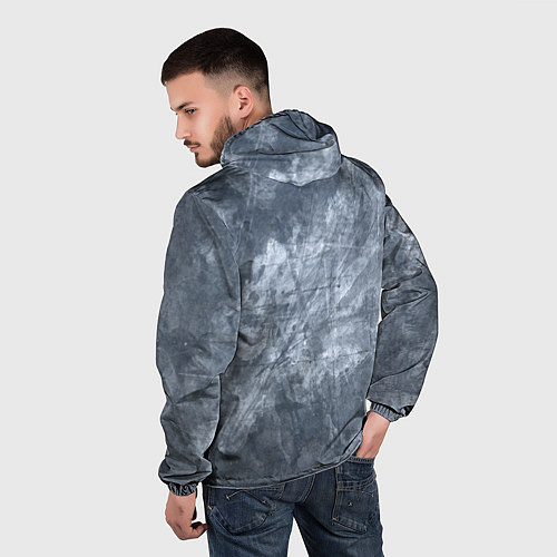 Мужская ветровка Абстракция - gray-blue / 3D-Белый – фото 4