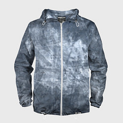 Ветровка с капюшоном мужская Абстракция - gray-blue, цвет: 3D-белый
