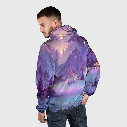 Мужская ветровка Новогодняя магическая атмосфера / 3D-Белый – фото 4