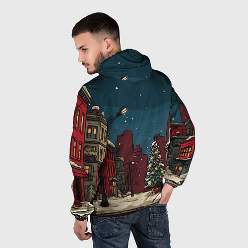 Мужская ветровка Новогодняя ночь / 3D-Белый – фото 4