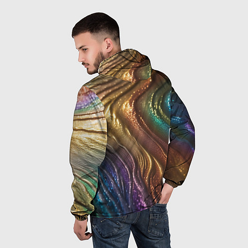 Мужская ветровка Сморщенные складочки жидкости / 3D-Белый – фото 4