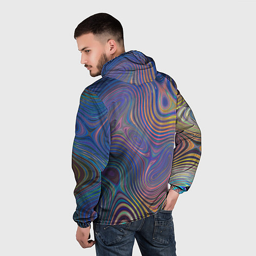 Мужская ветровка Абстрактная рябь / 3D-Белый – фото 4