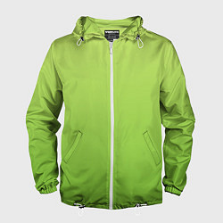 Ветровка с капюшоном мужская Color lime green, цвет: 3D-белый