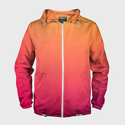 Ветровка с капюшоном мужская Color orange pink, цвет: 3D-белый