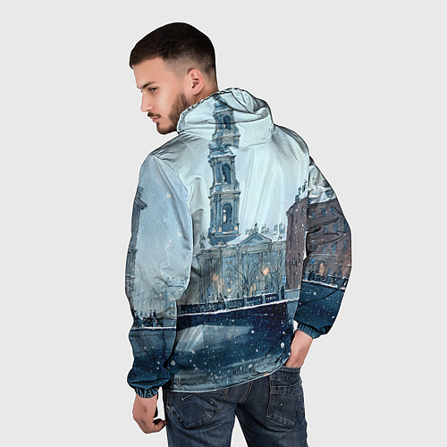 Мужская ветровка Зимний Питер / 3D-Белый – фото 4