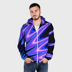 Ветровка с капюшоном мужская Color multi-colored neon, цвет: 3D-белый — фото 2