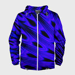 Ветровка с капюшоном мужская Color neon blue, цвет: 3D-белый
