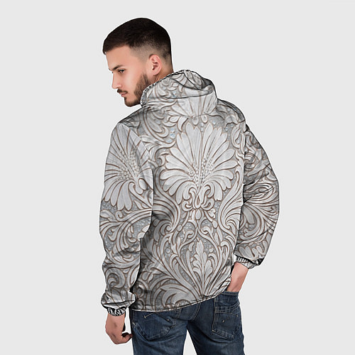 Мужская ветровка Вензельные цветы / 3D-Белый – фото 4