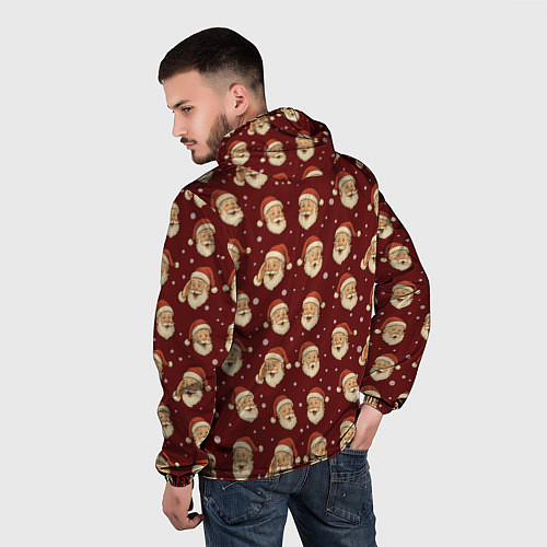 Мужская ветровка Паттерн с Сантой / 3D-Белый – фото 4